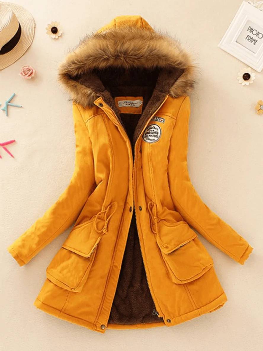 Stijlvolle dames parka in mid-lengte met rits