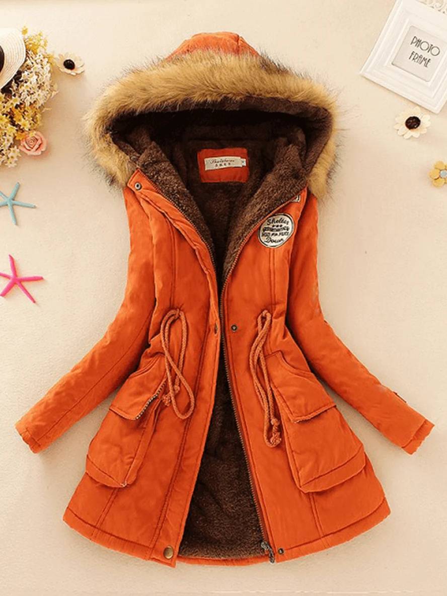 Stijlvolle dames parka in mid-lengte met rits