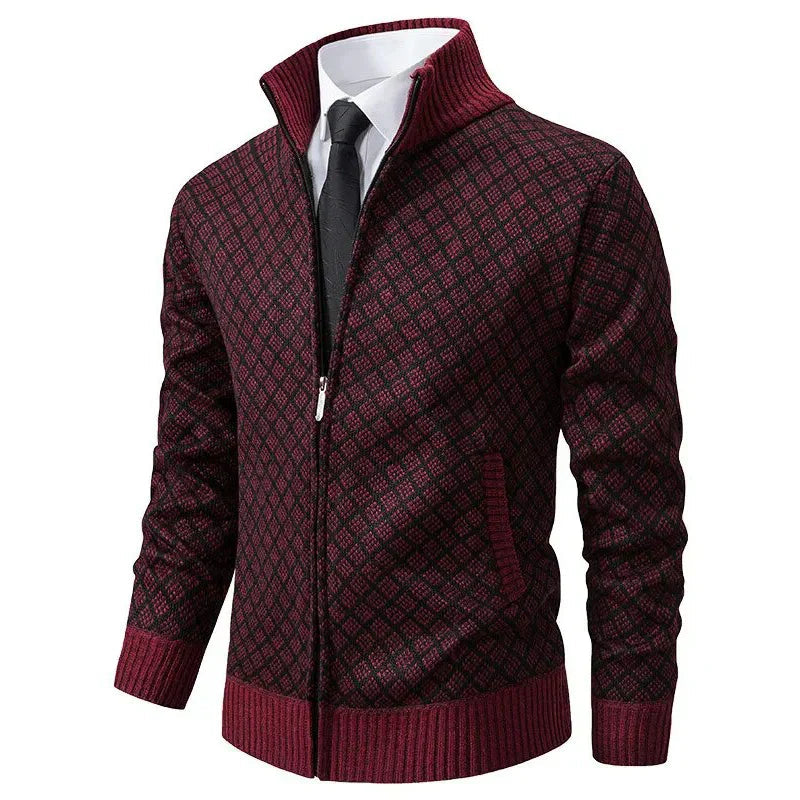 Moderne heren sweater met praktische ritssluiting