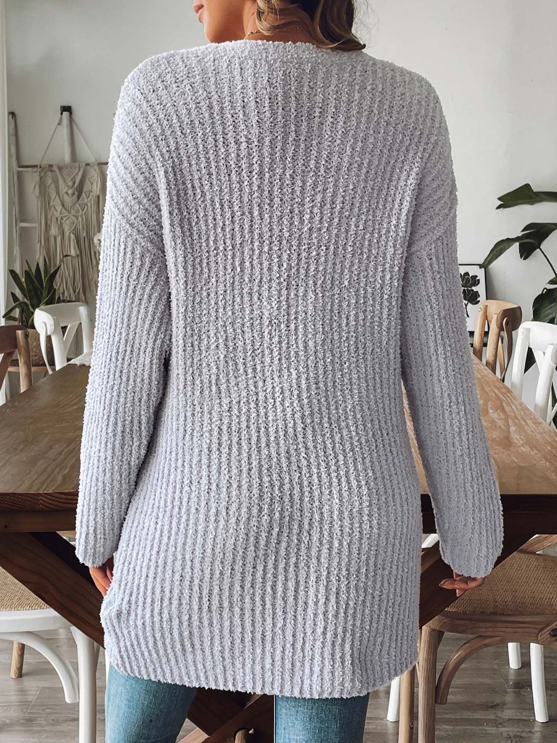 Stijlvolle Open Cardigan met Striksluiting - Lange Mouwen