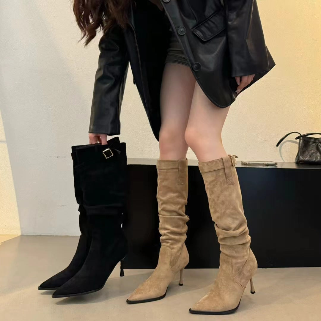 Veelzijdige Slimme Stiletto Hoge Hakken Over-de-Knie Lange Laarzen voor Herfst/Winter