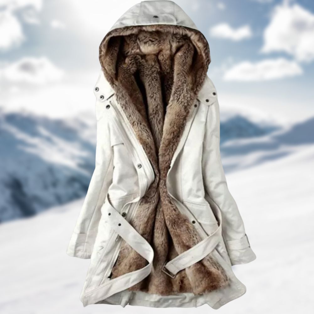 Warme lange dames winterjas met een moderne en tijdloze look
