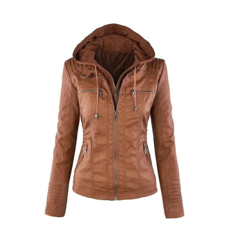 Elegante jas met brede capuchon