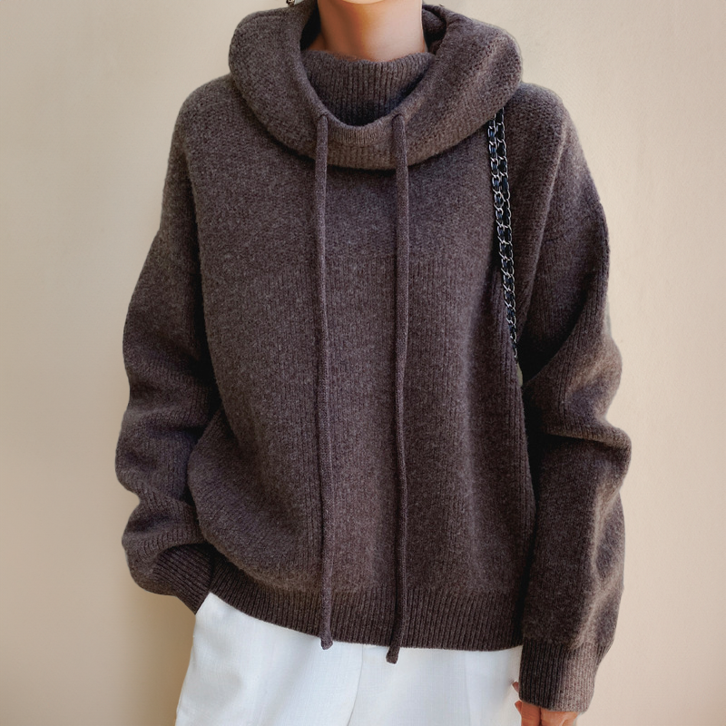 Stijlvolle dames hoodie met hoge kraag en comfortabele pasvorm