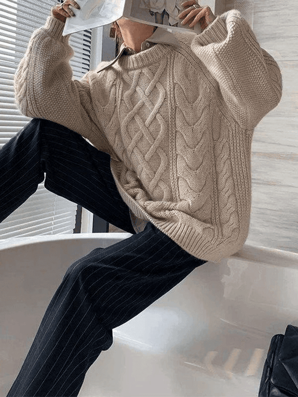 Elegante overmaats trui met een dikke weefstructuur voor het koude seizoen
