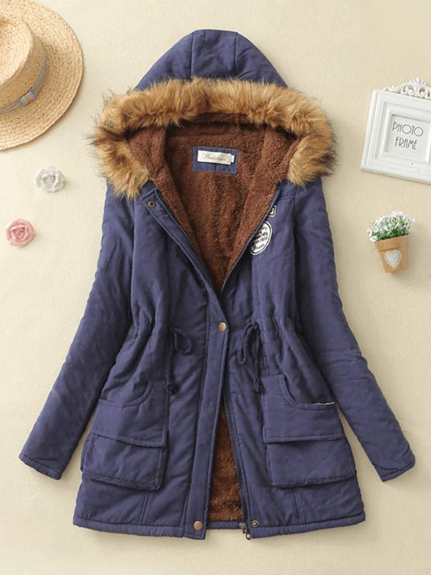 Stijlvolle dames parka in mid-lengte met rits