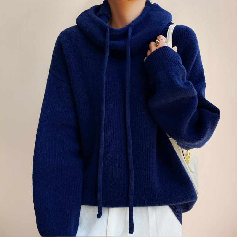 Stijlvolle dames hoodie met hoge kraag en comfortabele pasvorm