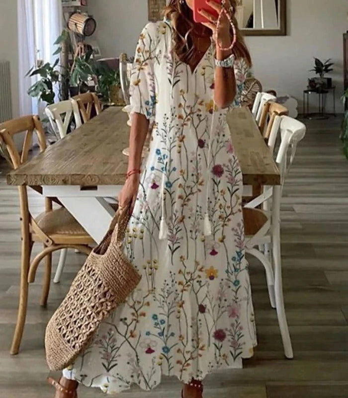 Modieuze Zomerse Midi Jurk met Licht Ontwerp