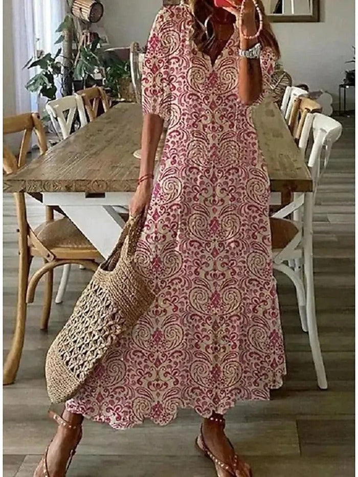 Modieuze Zomerse Midi Jurk met Licht Ontwerp