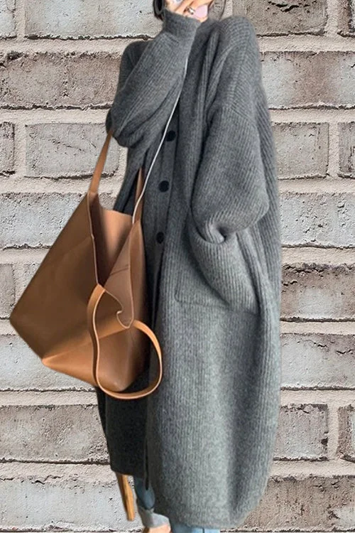 Dames Lang Vest met Knoopsluiting, Kraag en Handige Zakken
