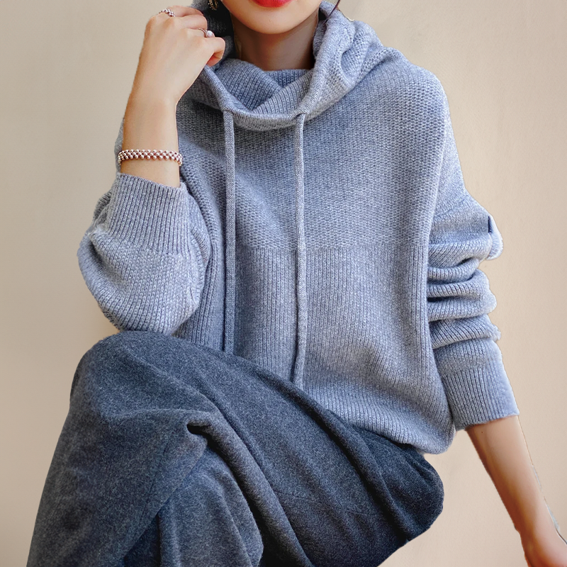 Stijlvolle dames hoodie met hoge kraag en comfortabele pasvorm