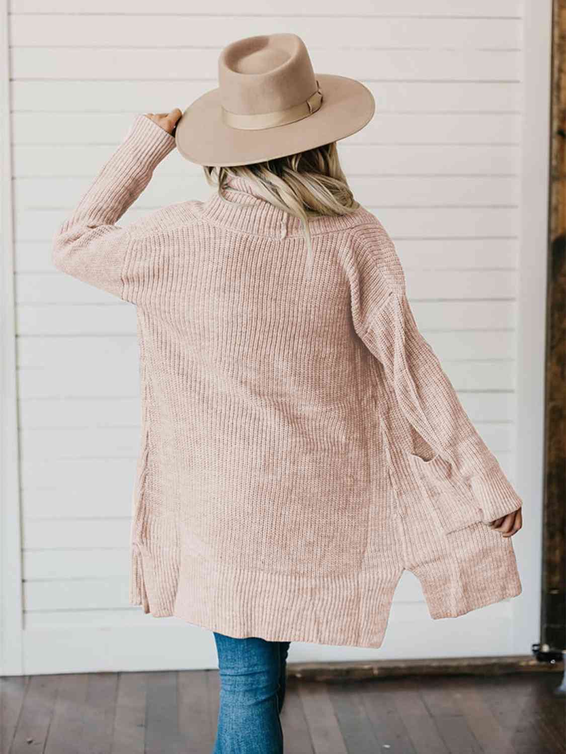 Open Voorzijde Cardigan met Hoge-Lage Zoom en Zakken voor Dames
