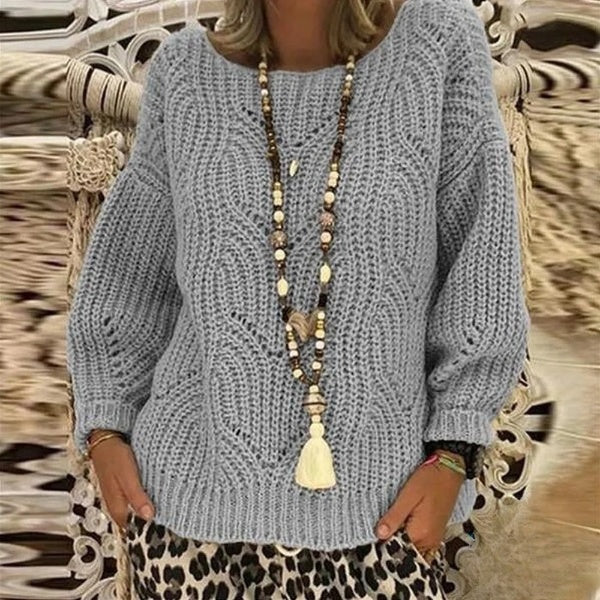 Stijlvolle herfsttop met ronde hals en relaxte pasvorm