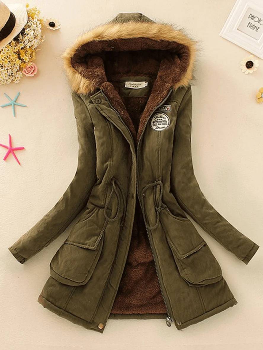 Stijlvolle dames parka in mid-lengte met rits
