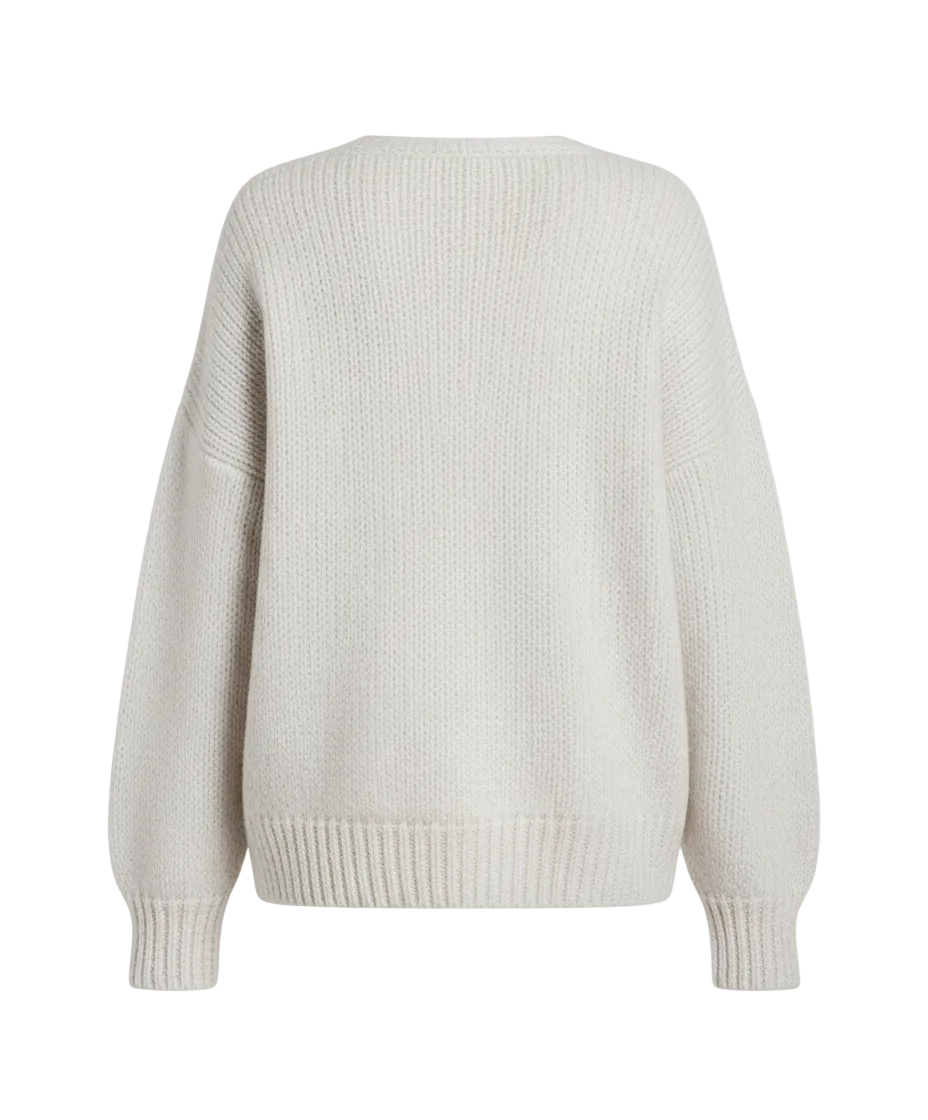 V-hals ribgebreide trui voor dames