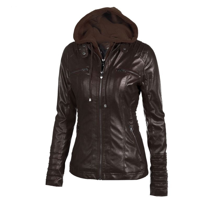 Elegante jas met brede capuchon