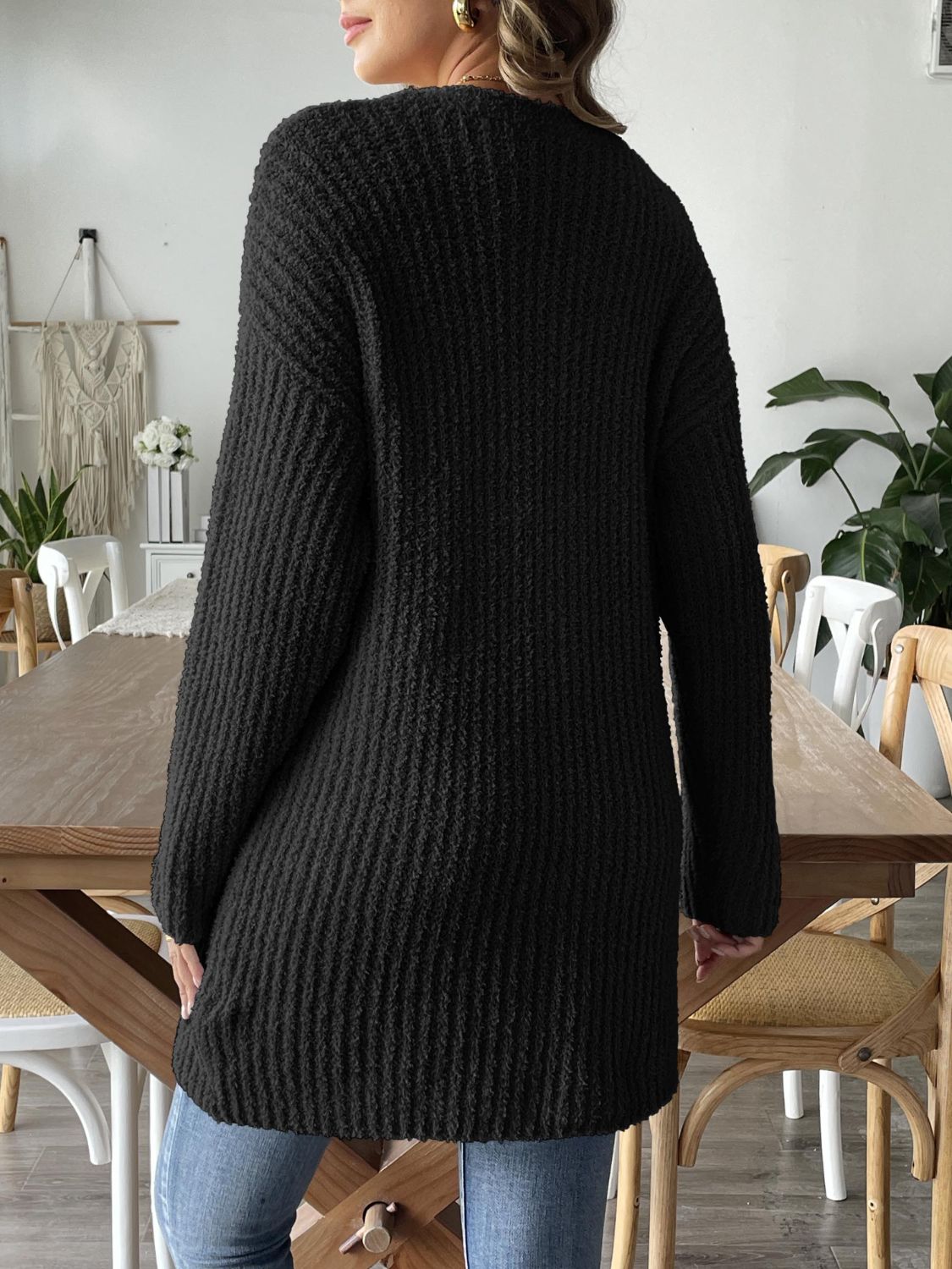 Stijlvolle Open Cardigan met Striksluiting - Lange Mouwen