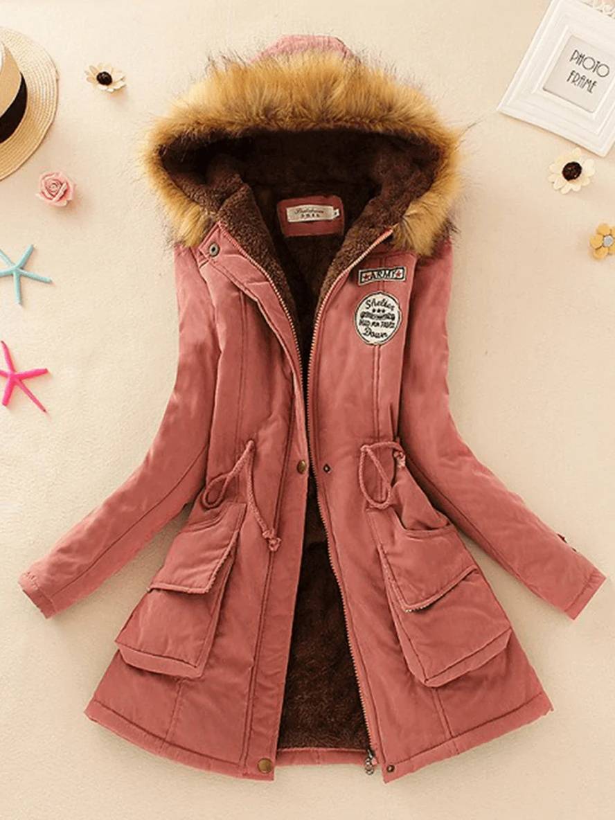 Stijlvolle dames parka in mid-lengte met rits