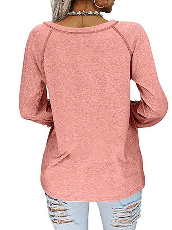 Elegant avond-T-shirt met V-hals en uniek borduurwerk