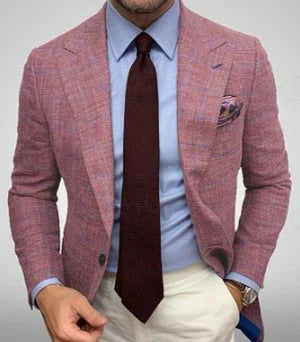 Elegante jas met diepe V-hals en brede revers