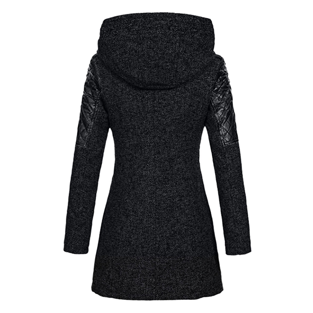 Stijlvolle dames winterjas met diepe capuchon en modern design
