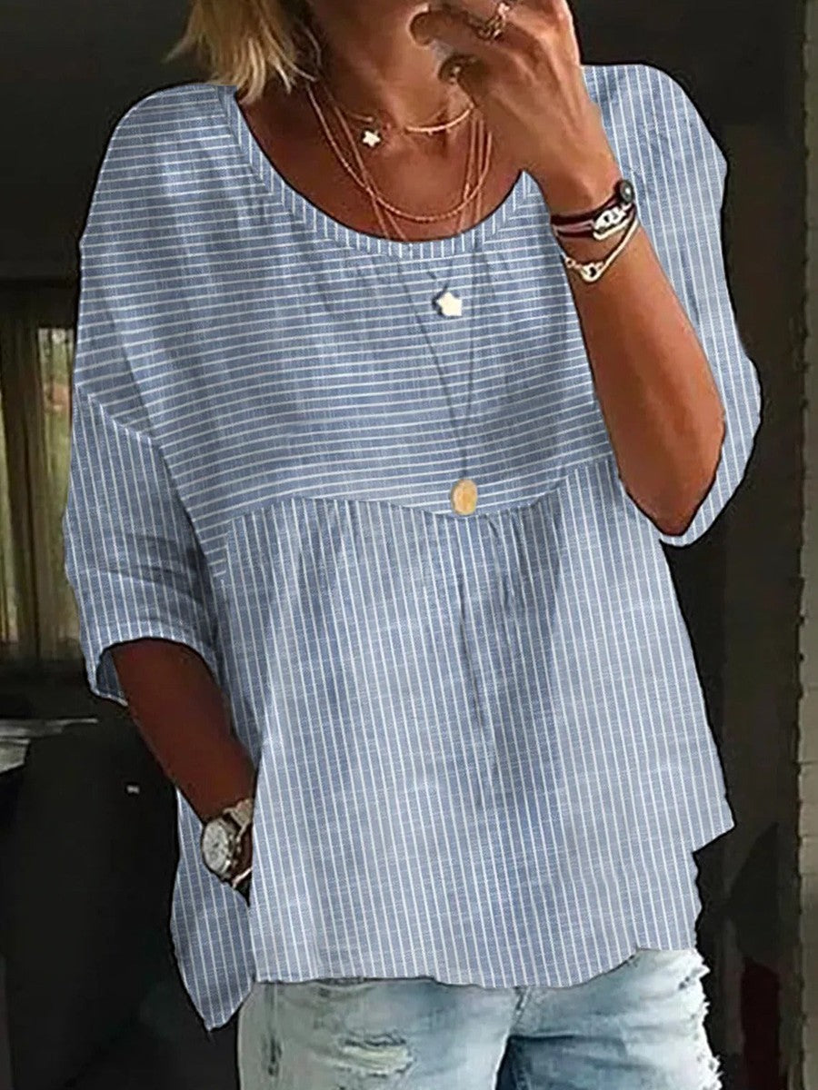 Aina - vrijetijds gestreept T-shirt met ronde hals