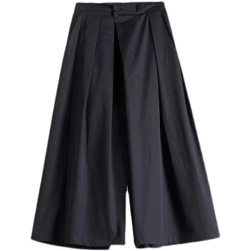 Stijlvolle Hoge Taille Broek met Wijde Pijpen en Effen Kleur