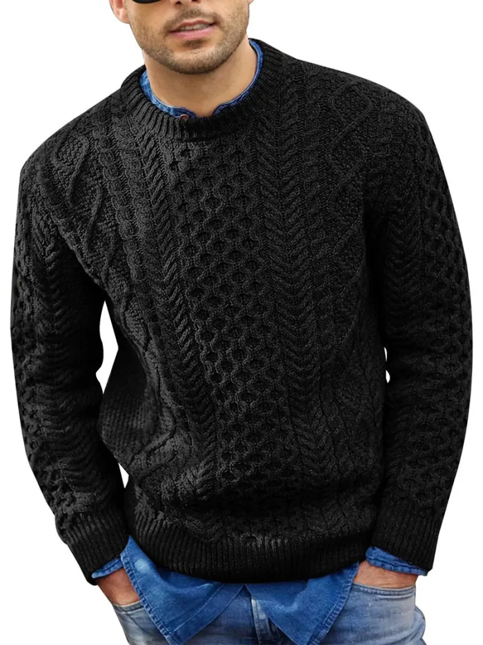 Vintage Heren Trui Met Ronde Hals – Casual en Comfortabel