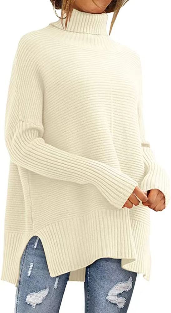 hippe Oversized Coltrui voor Dames – Comfortabele Herfst Tuniek Met Wijde Mouwen
