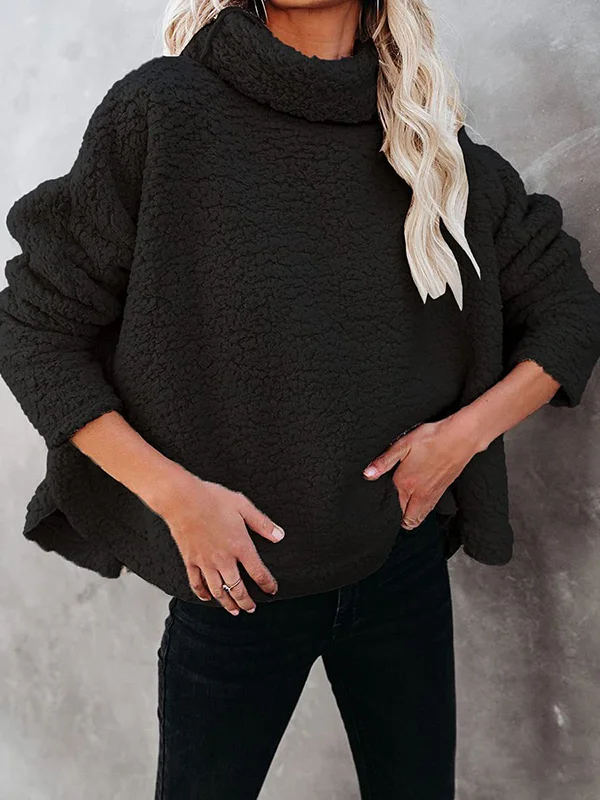 Dames Casual Trui – Losse Pasvorm met Hoge Kraag en Lange Mouwen