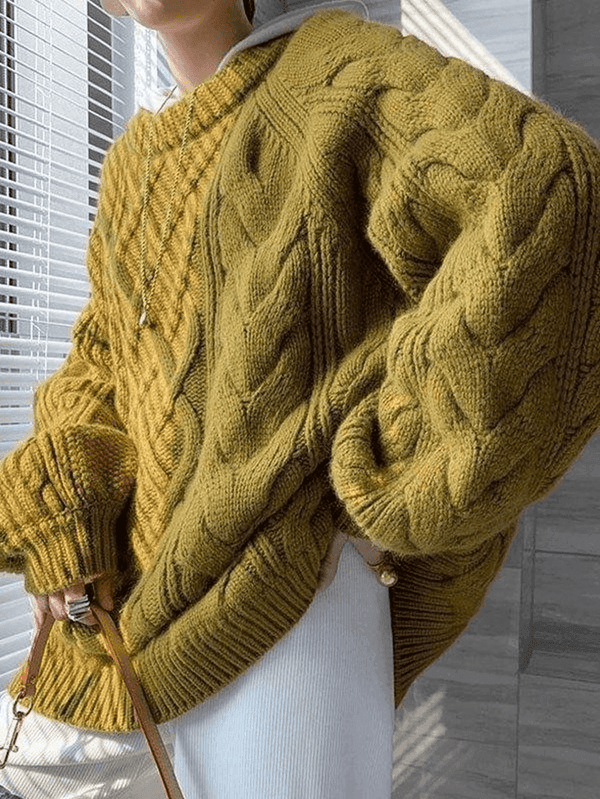 Elegante overmaats trui met een dikke weefstructuur voor het koude seizoen