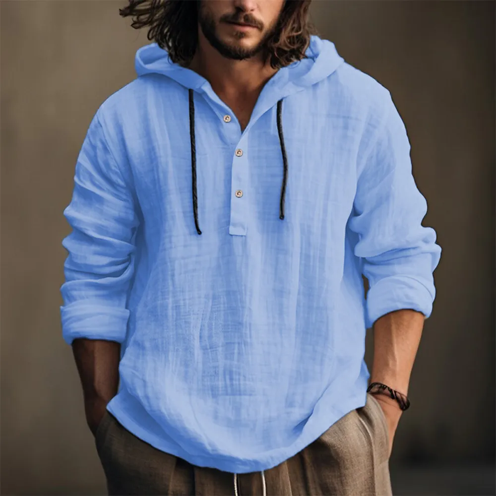 Stijlvol heren shirt met lange mouwen en capuchon