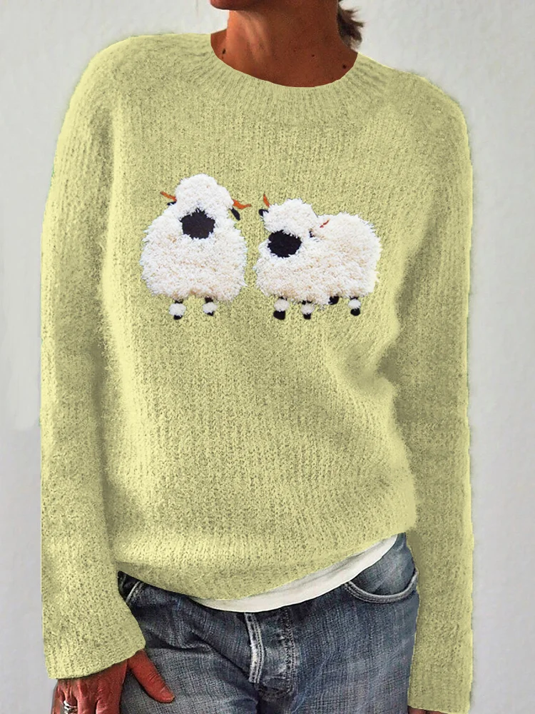 Creatieve gebreide trui met grappig schaap: stijl met een vleugje humor