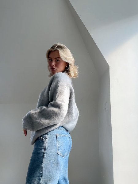 Casual damestrui met ronde hals voor een moderne look