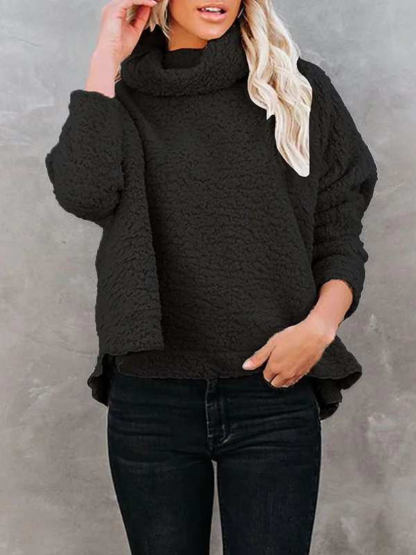 Dames Casual Trui – Losse Pasvorm met Hoge Kraag en Lange Mouwen