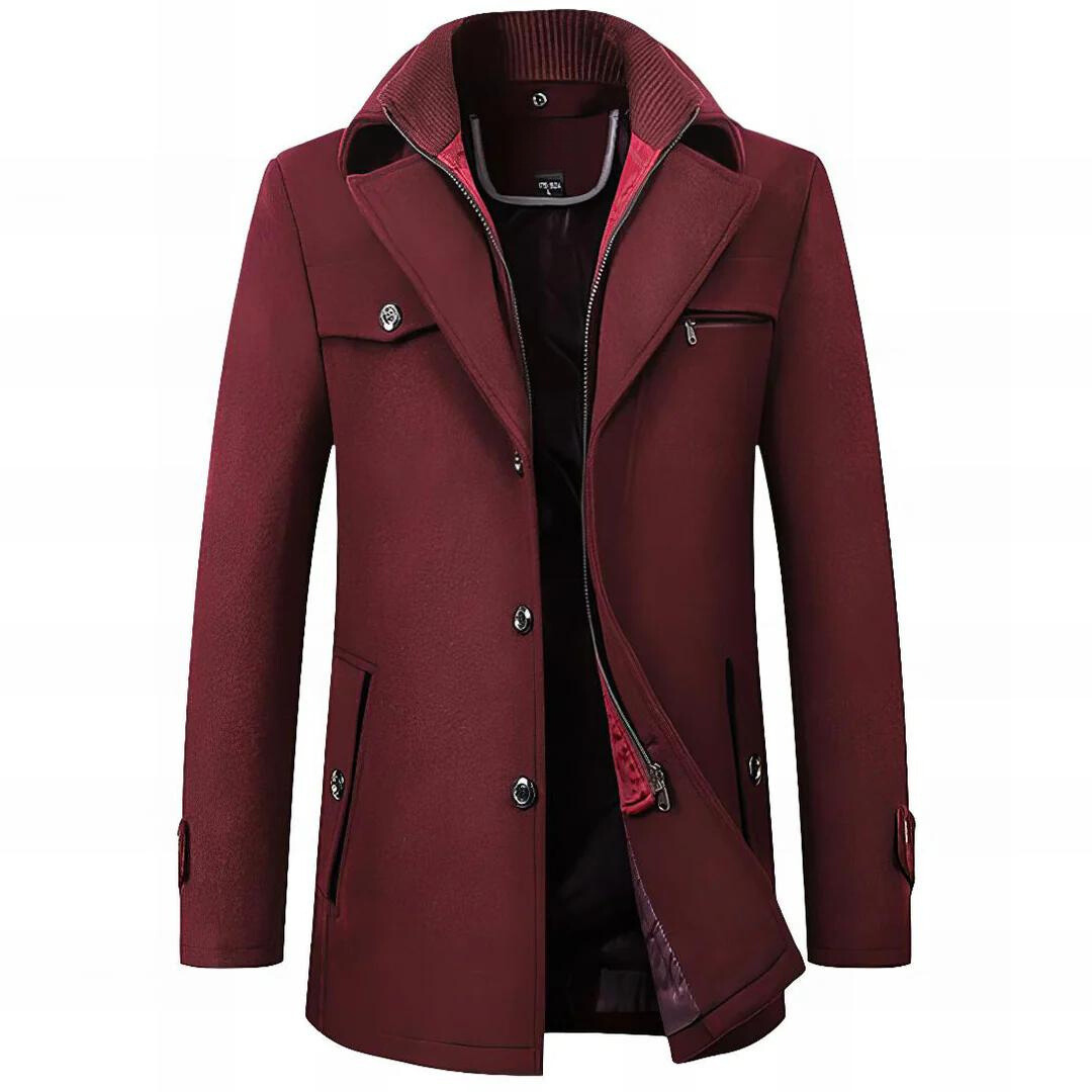 Modieuze Herenjas met Opstaande Kraag voor Dagelijkse Looks