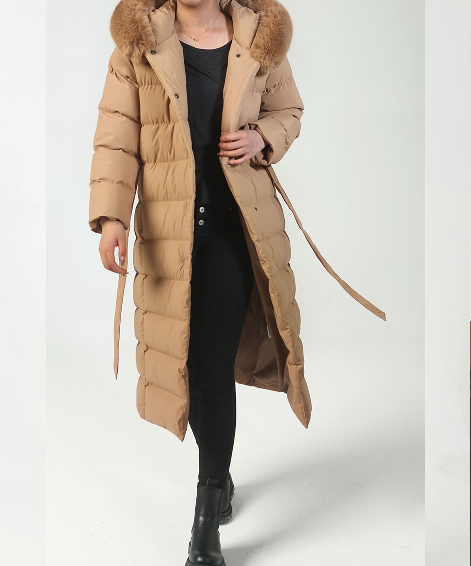 Casual lange jas voor dames met een diepe capuchon, ideaal voor dagelijks gebruik