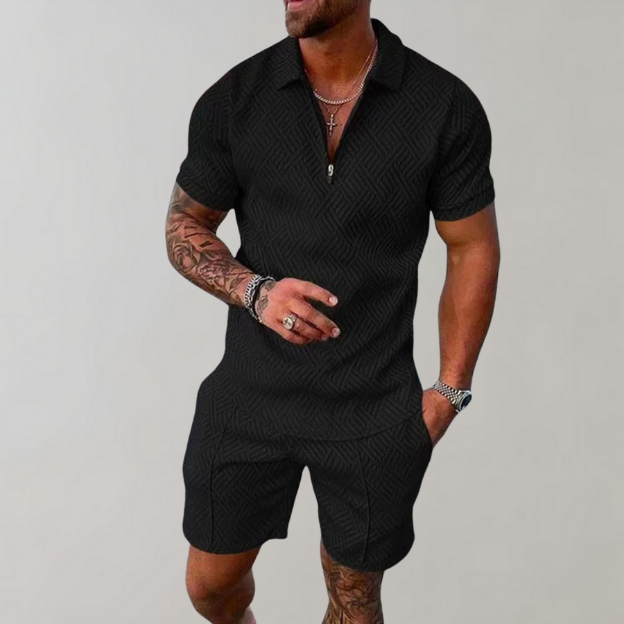 Heren zomercombinatie van polo en korte broek