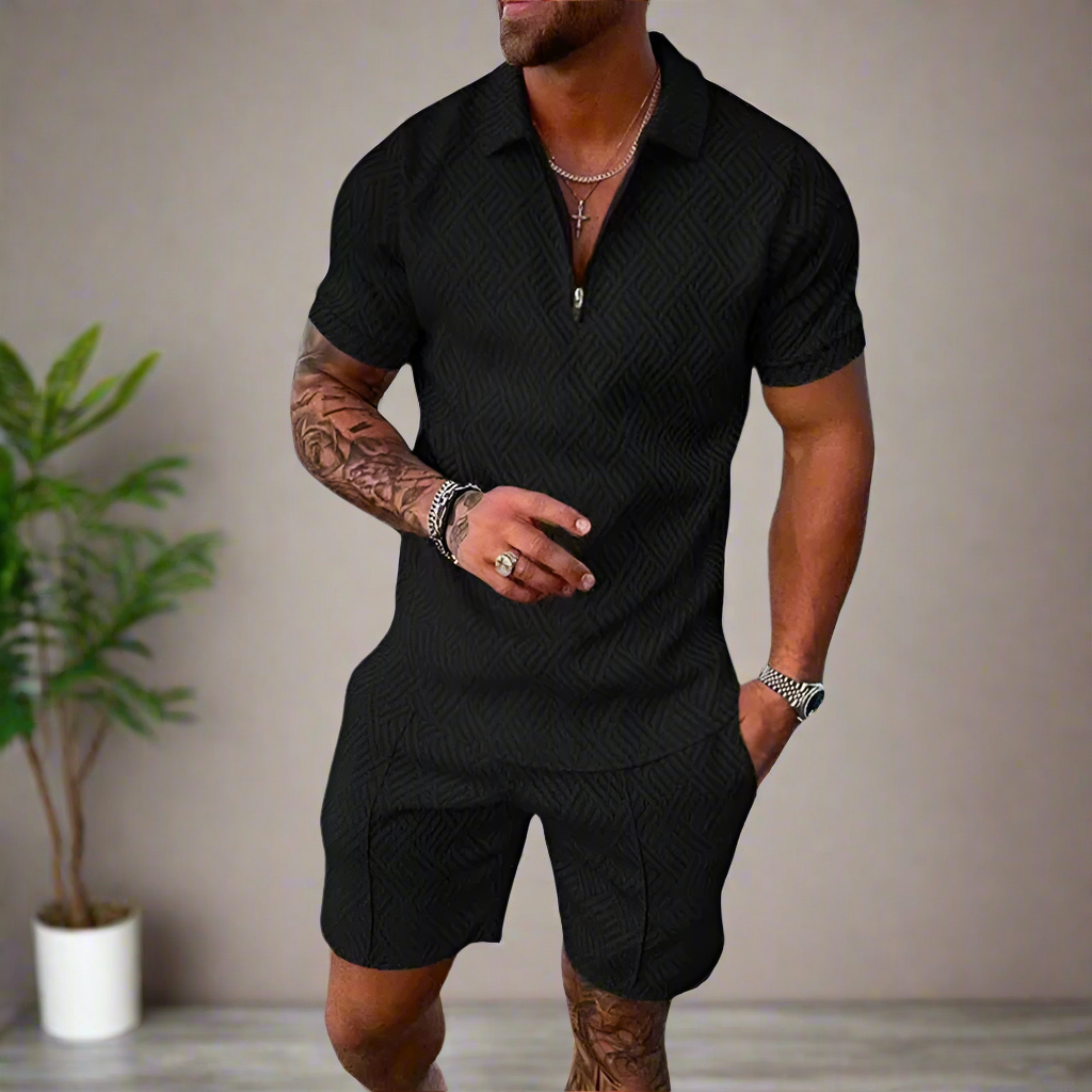 Heren zomercombinatie van polo en korte broek