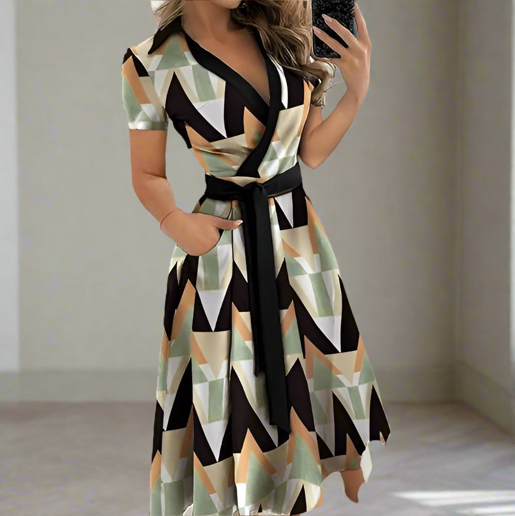 Trendy en elegant jurkje met unieke print voor een stijlvolle uitstraling