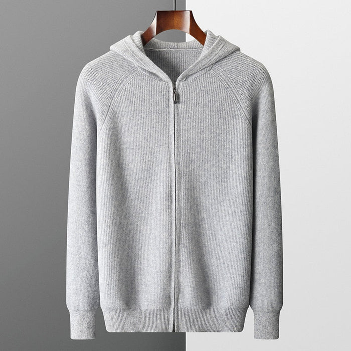 Warme heren sweatshirt met capuchon en ritssluiting voor dagelijks gebruik