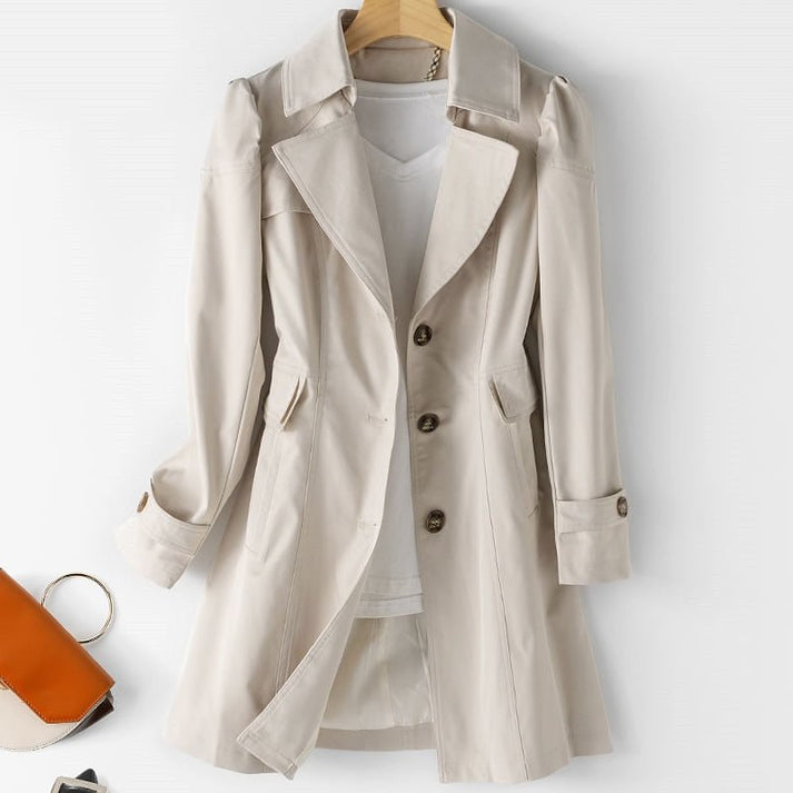 Elegante lichte dames trenchcoat met verstelbare riem