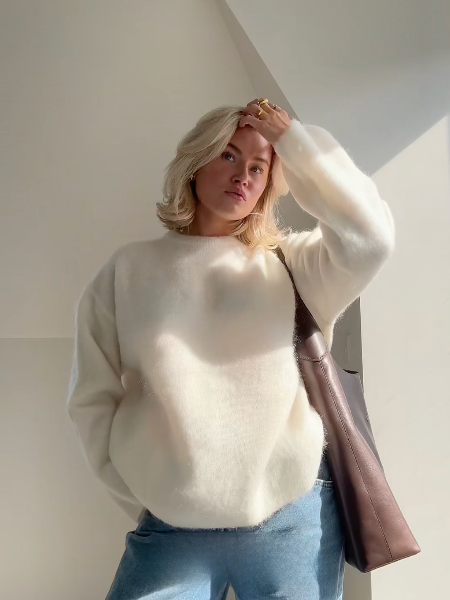 Casual damestrui met ronde hals voor een moderne look