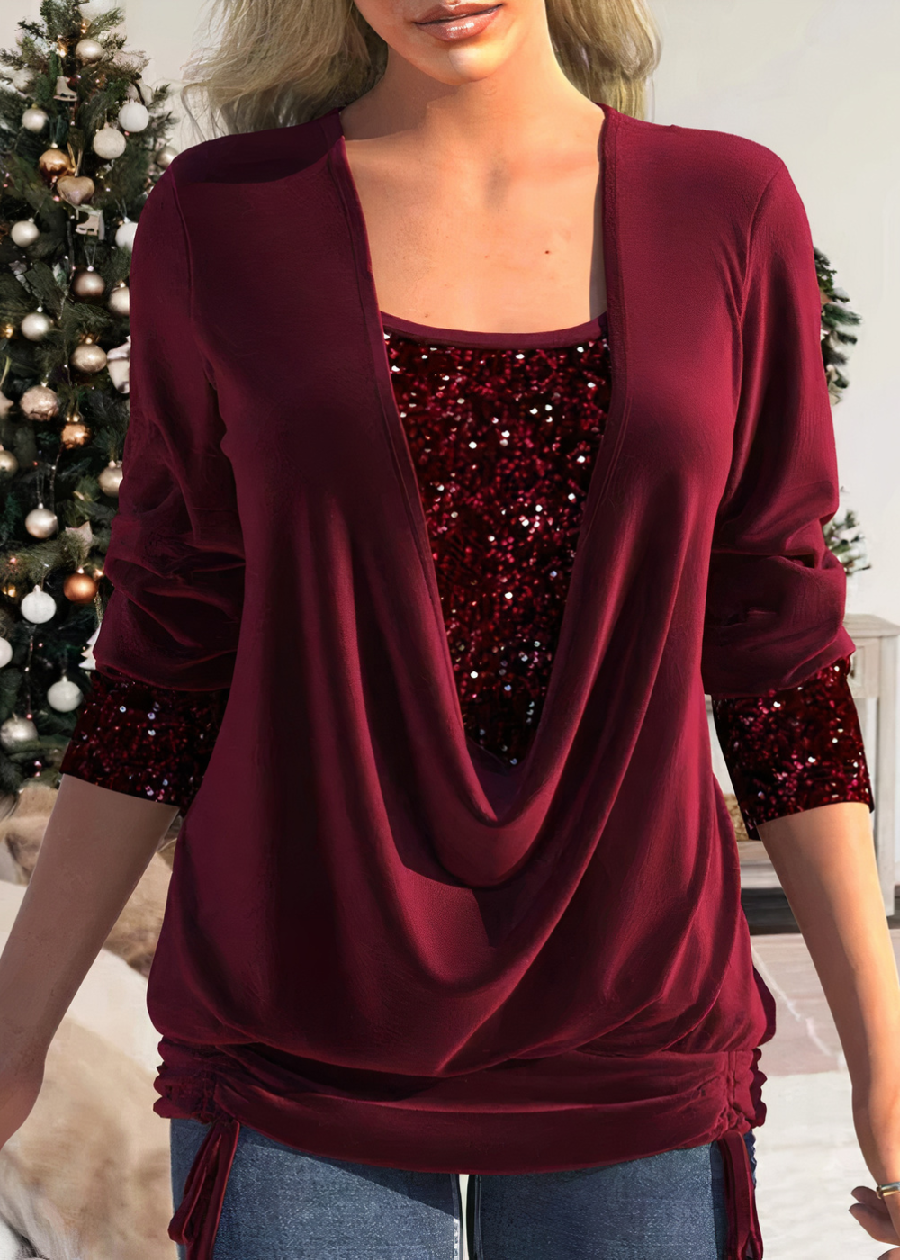 Stijlvolle glitterblouse voor dames – Ideaal voor feestelijke gelegenheden