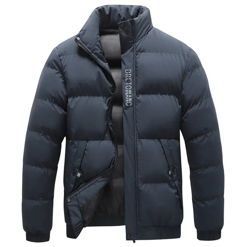 Comfortabele heren winterjas met trendy kraag en warme pasvorm