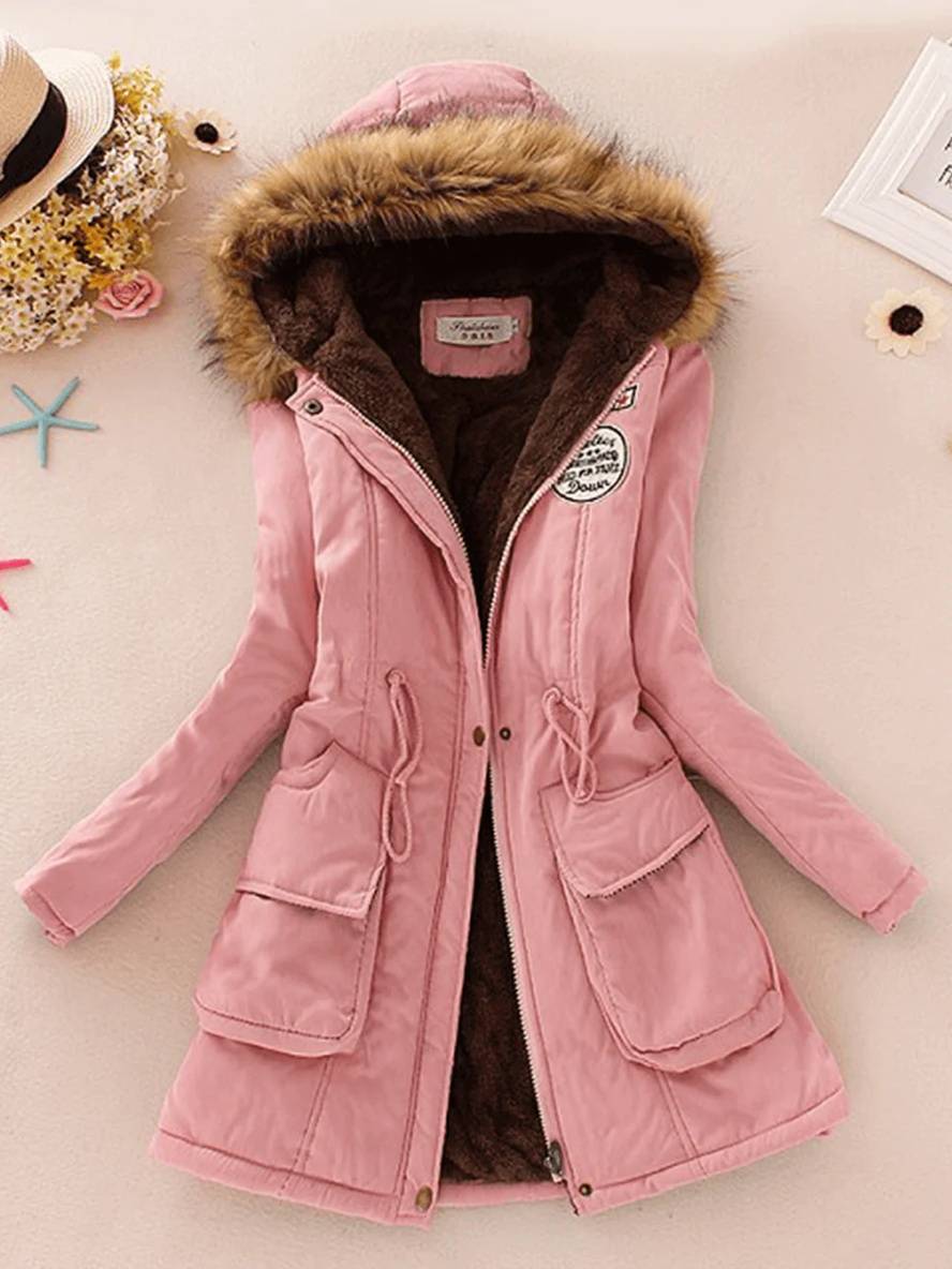 Stijlvolle dames parka in mid-lengte met rits