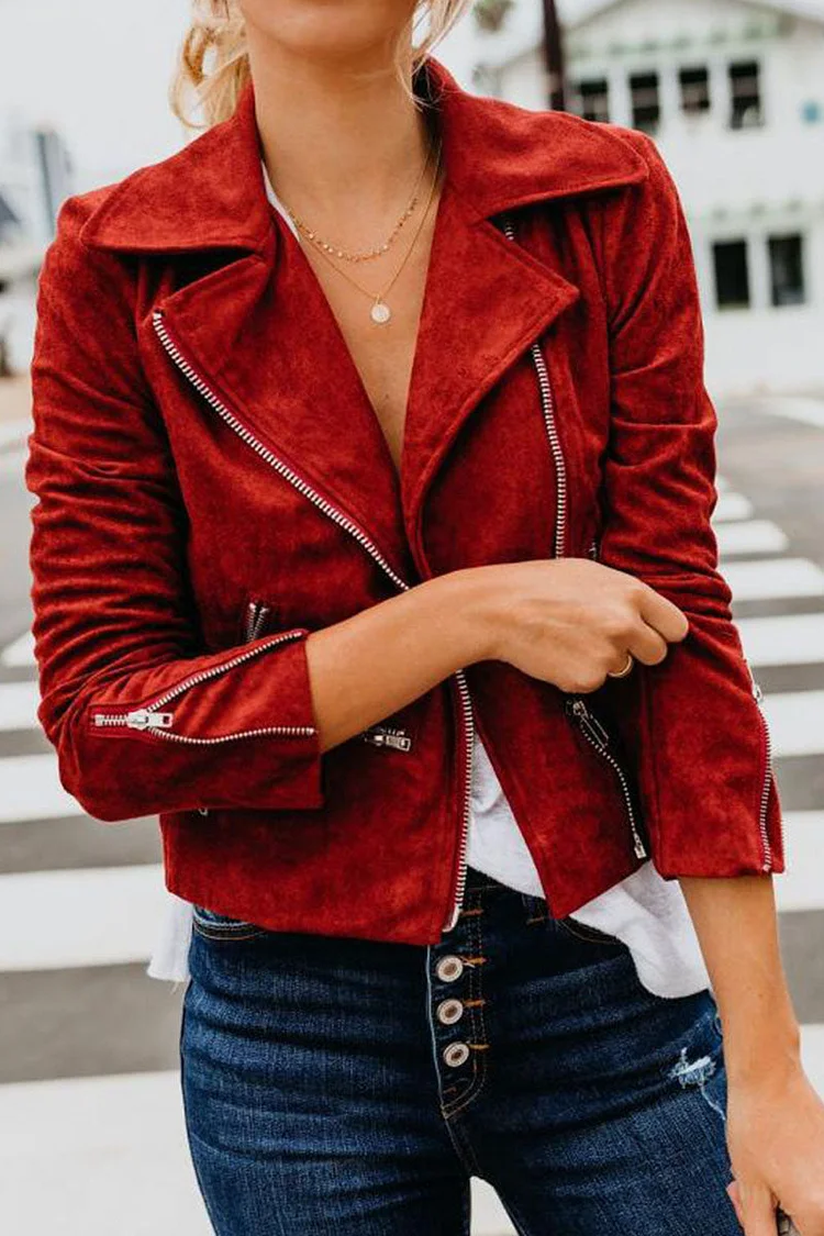 Trendy streetwear vest met omslagkraag en moderne uitstraling