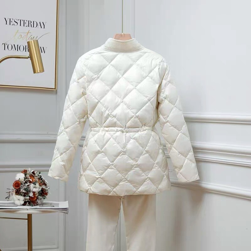 Herfst/Winter Damesjas: Parka van Hoge Kwaliteit met Warme Trekkoord en Zoete Oversized Pasvorm,
