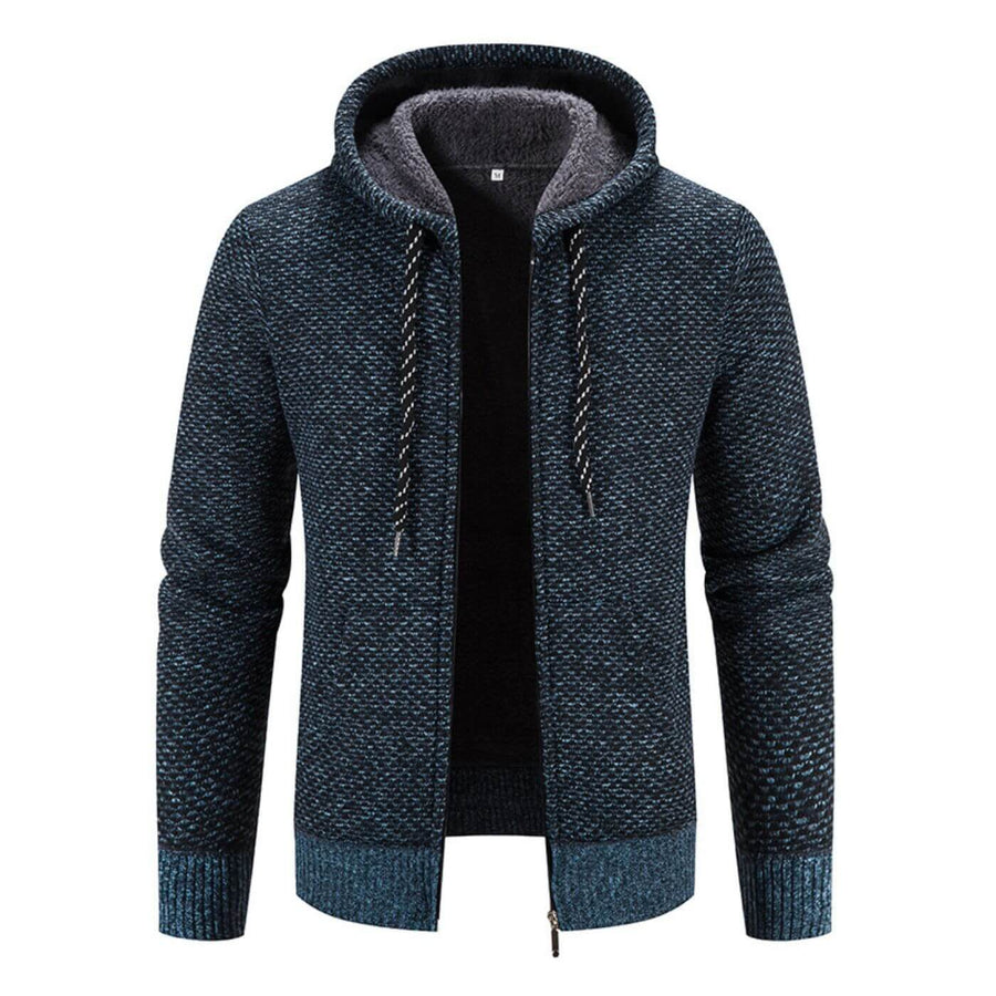 Warme heren winterjas met praktische capuchon