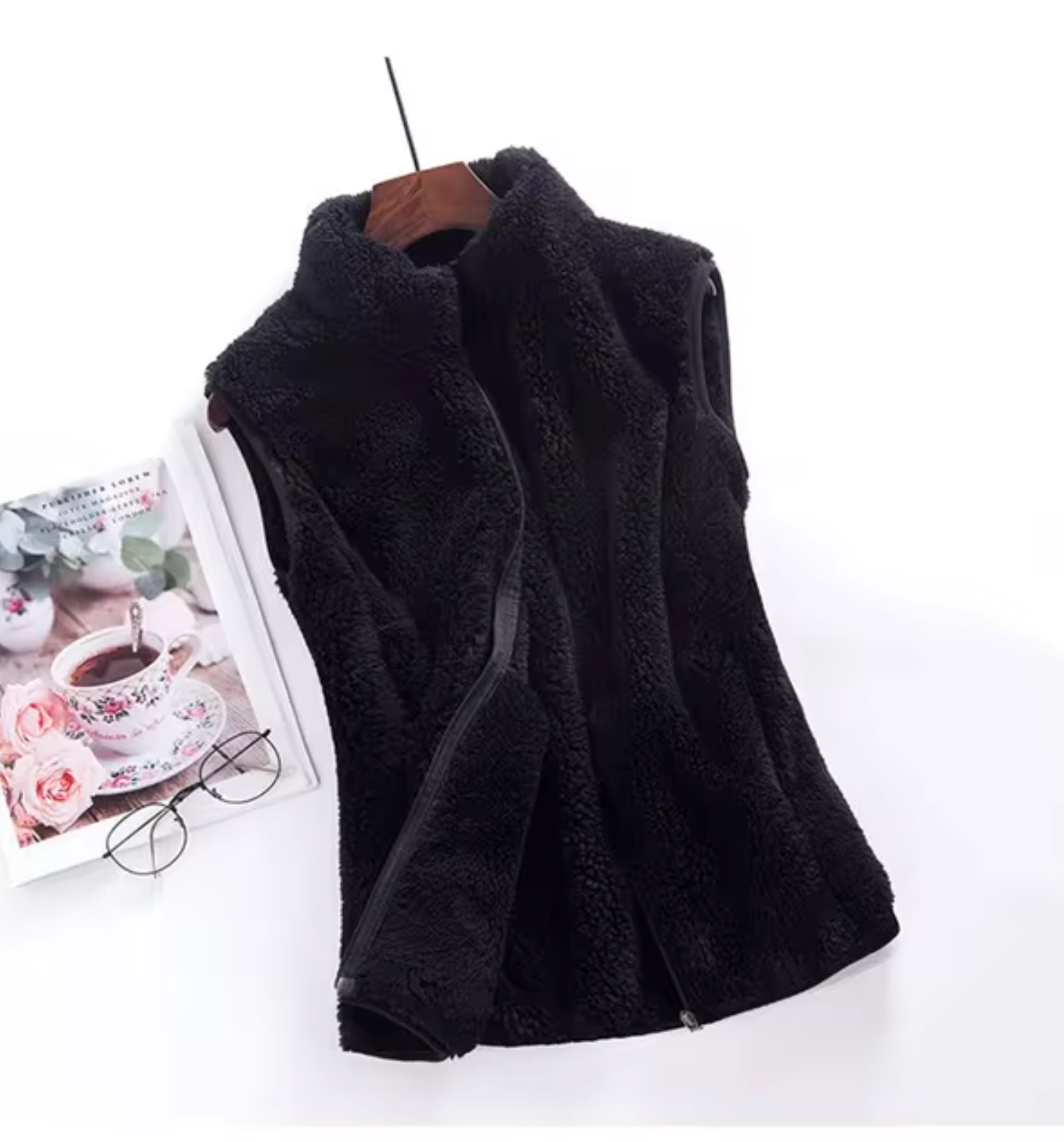 Zachte en comfortabele damesgilet met ritssluiting